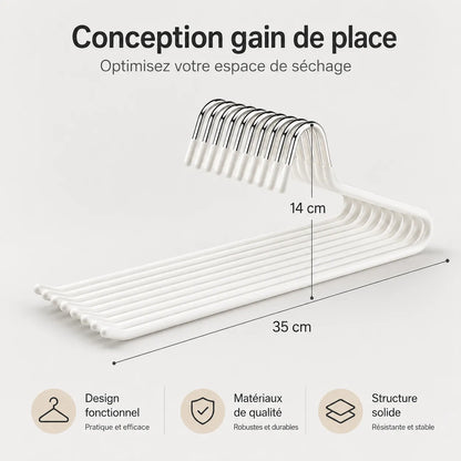 Cintre pantalon gain de place – Lot de 10 inox antidérapants