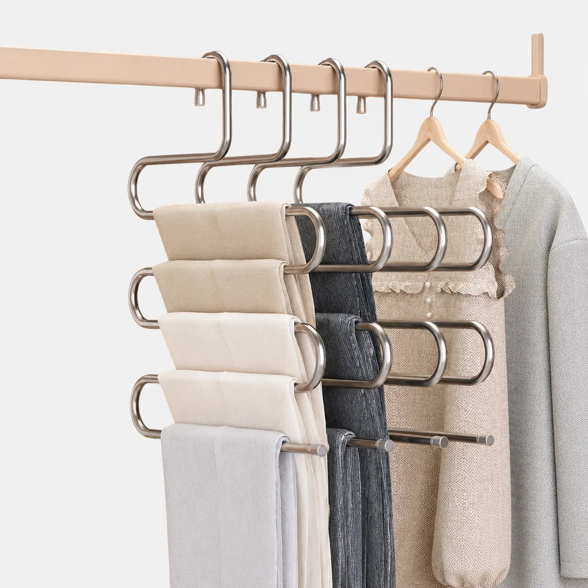 Hosenbügel für 5 Hosen – platzsparend