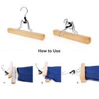 Cintres bois pantalons jupes anti glissement - Lots de 12 - Aeraly