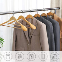 Ensemble cintres bois massif antidérapants - Lot de 6 - Aeraly