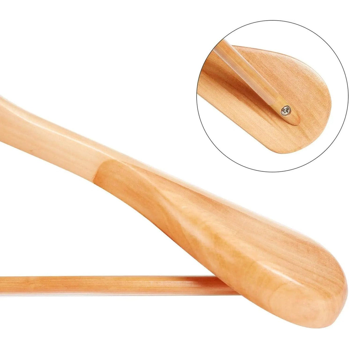 Ensemble cintres bois massif antidérapants - Lot de 6 - Aeraly