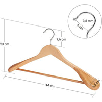 Ensemble cintres bois massif antidérapants - Lot de 6 - Aeraly