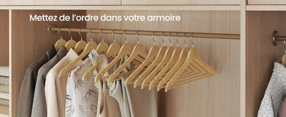 cintres en bois de bouleau élégants - lot de 30 30PCS - Bois