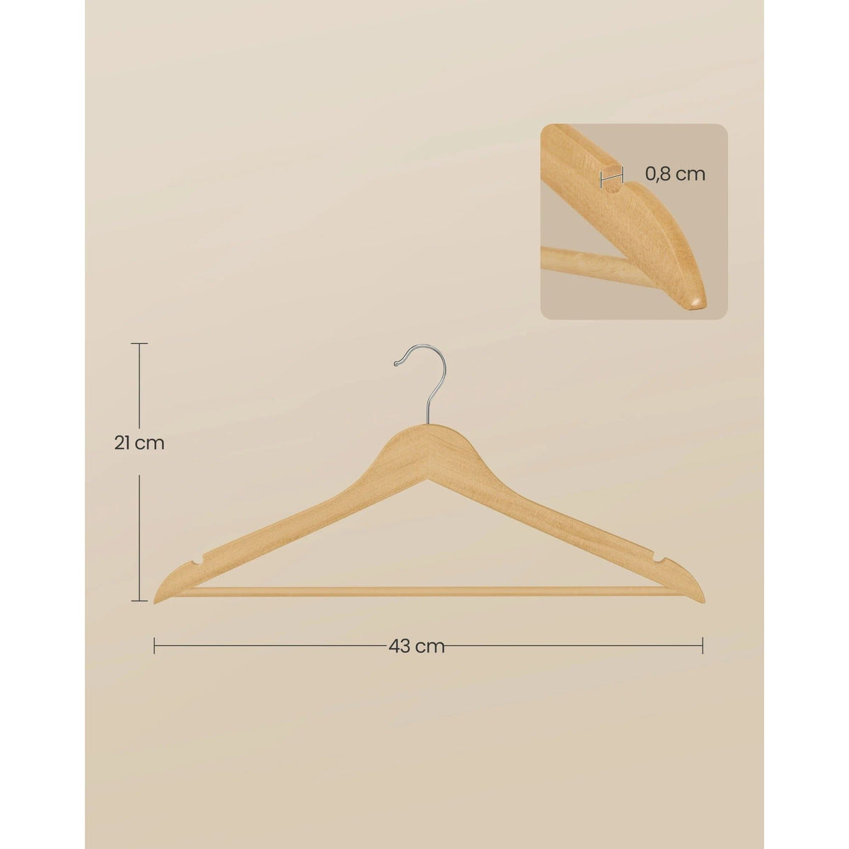 cintres en bois de bouleau élégants - lot de 30 - Aeraly
