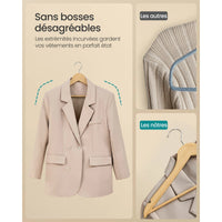 cintres en bois de bouleau élégants - lot de 30 - Aeraly