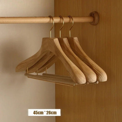 Cintres en bois pour costume – Lot de 2 Bois avec barre velour