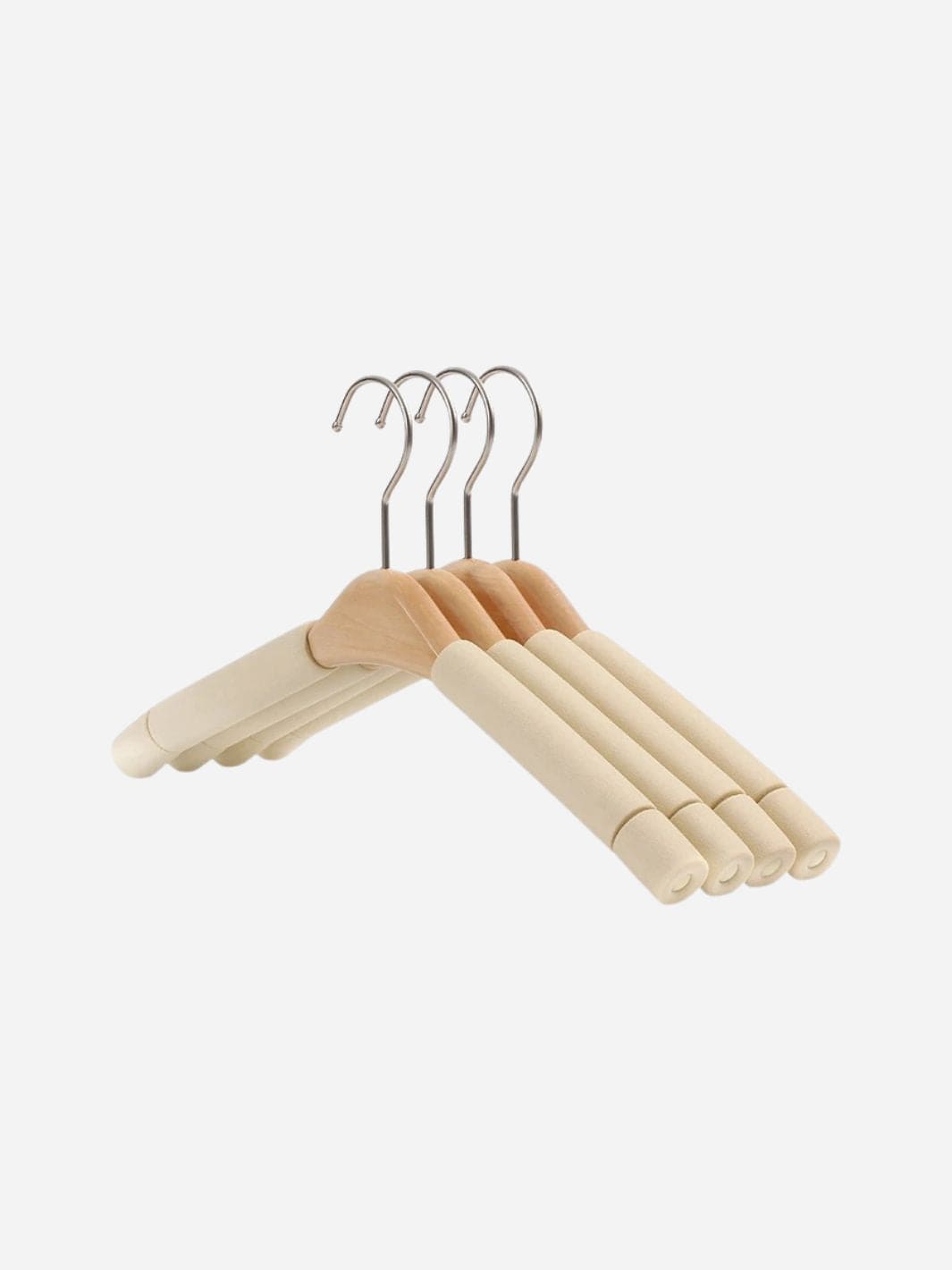 Cintres en mousse et bois – Lot de 5 porte-habits élégants