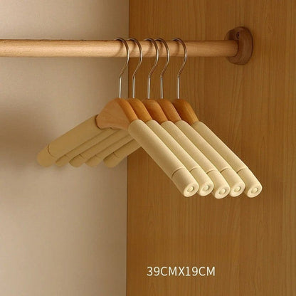 Cintres en mousse et bois – Lot de 5 porte-habits élégants Blanc - Femme