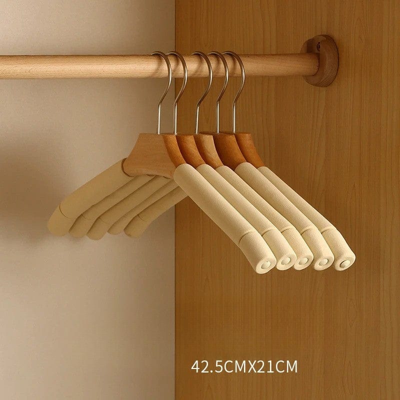 Cintres en mousse et bois – Lot de 5 porte-habits élégants Blanc - Homme