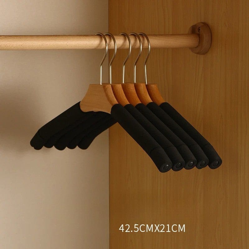 Cintres en mousse et bois – Lot de 5 porte-habits élégants Noir - Homme