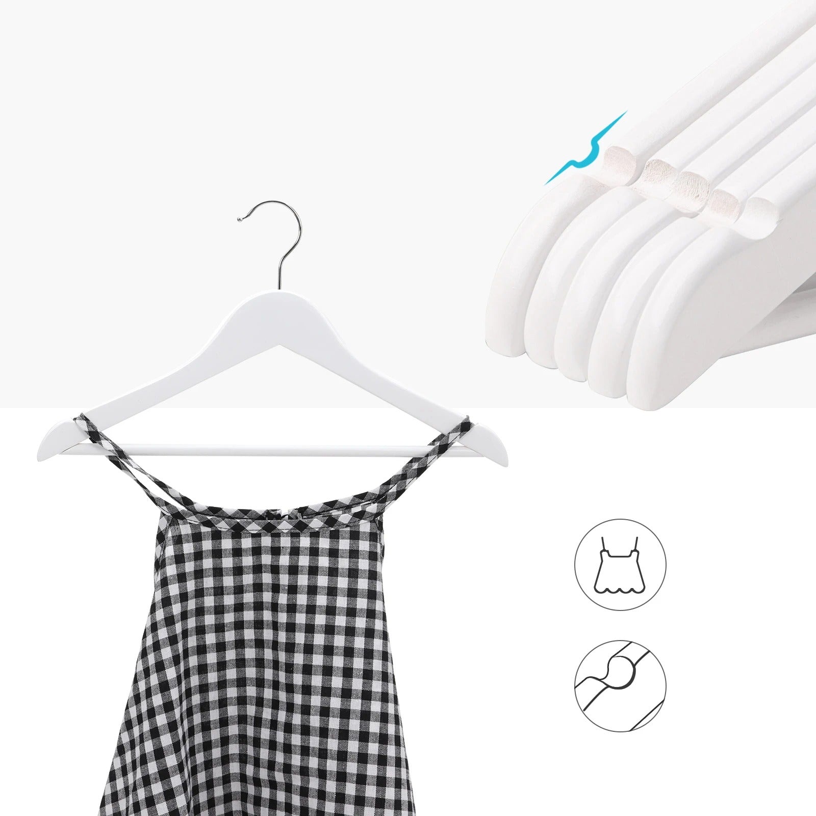 Cintres enfant bois pratiques : Lot de 20 cintres avec barre pantalon - Aeraly