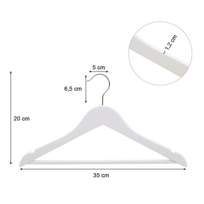 Cintres enfant bois pratiques : Lot de 20 cintres avec barre pantalon - Aeraly
