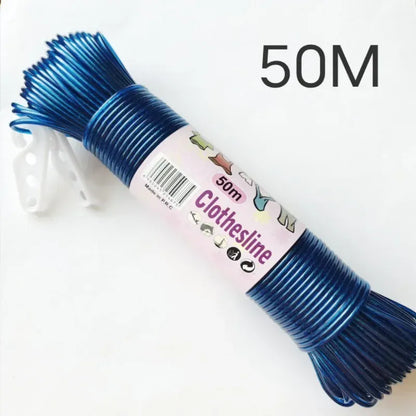 Corde à linge extérieur résistante 50m Bleu