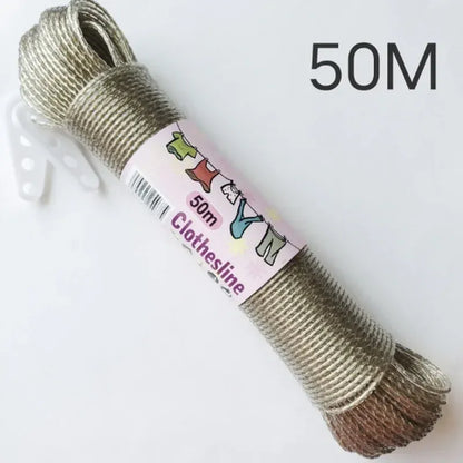 Corde à linge extérieur résistante 50m Transparent