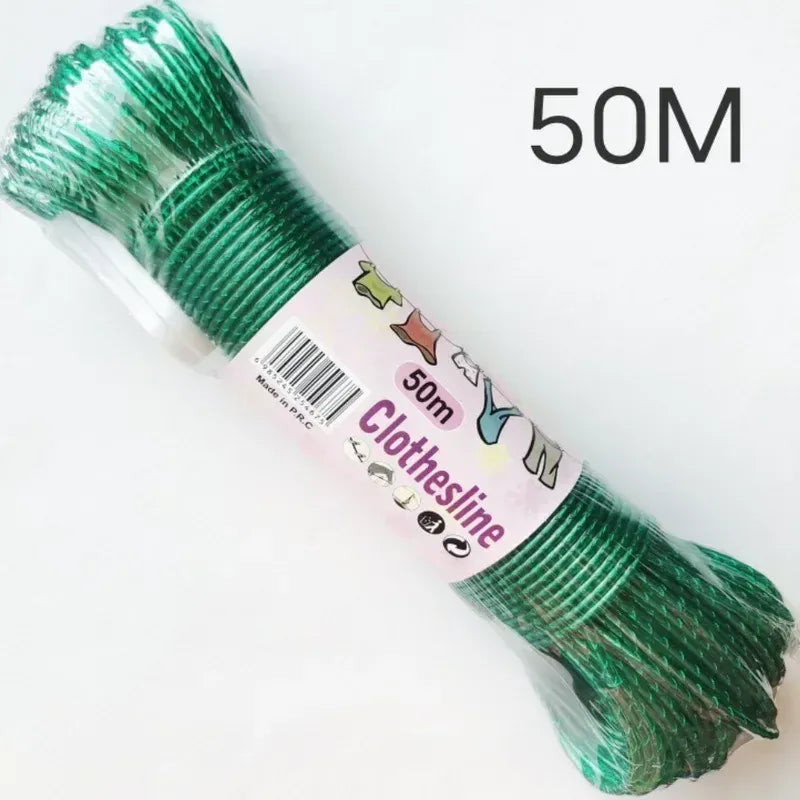 Corde à linge extérieur résistante 50m Vert