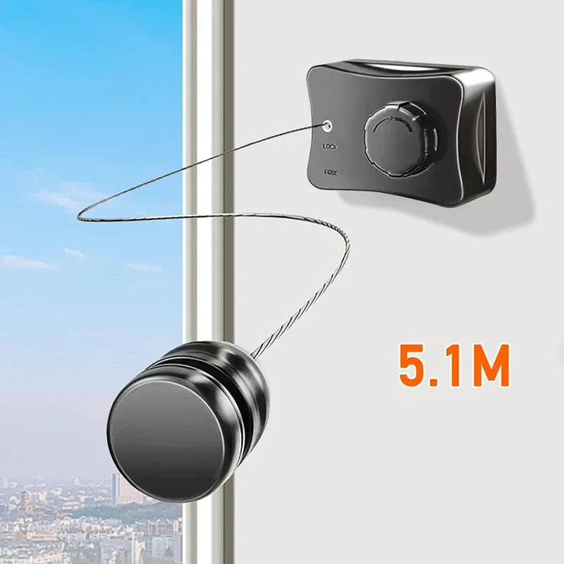 Corde à linge intérieur rétractable murale