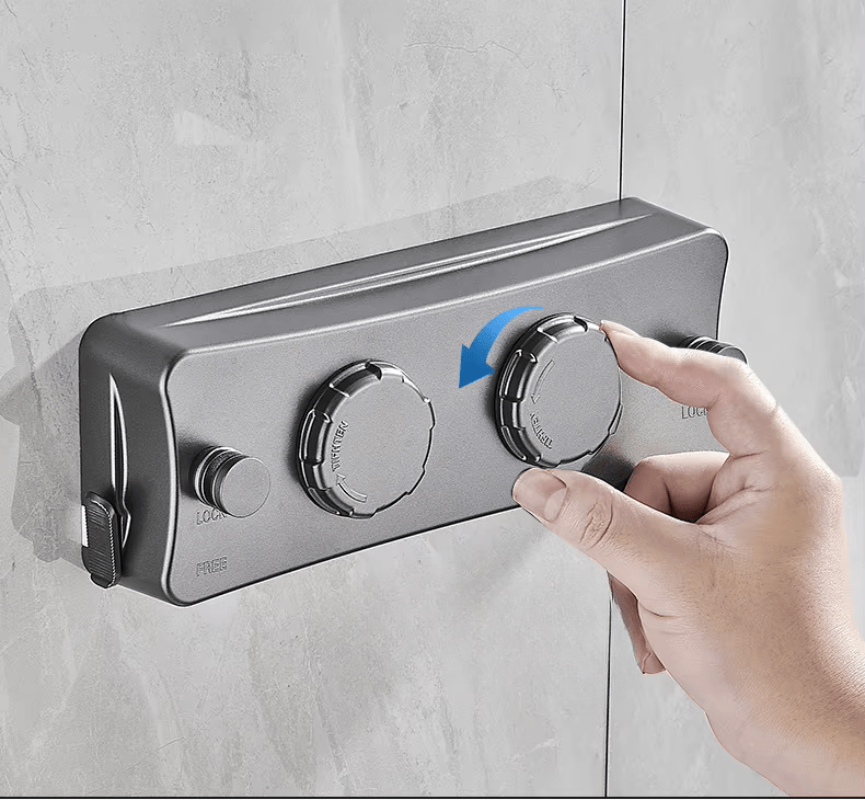 Corde à linge mural rétractable double fil