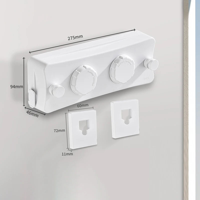 Corde à linge mural rétractable double fil - Aéraly