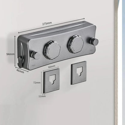 Corde à linge mural rétractable double fil Gris