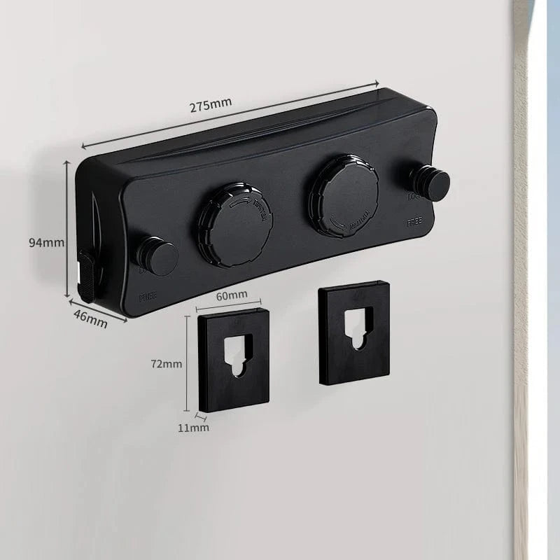 Corde à linge mural rétractable double fil Noir