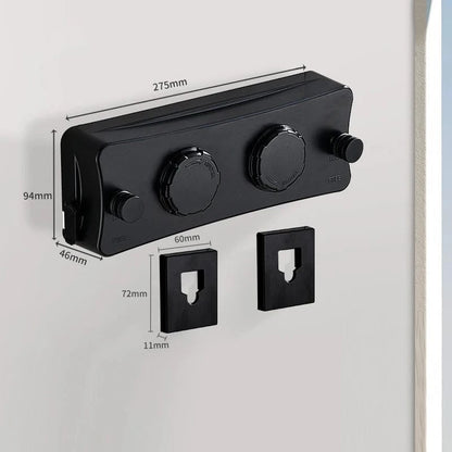 Corde à linge mural rétractable double fil Noir