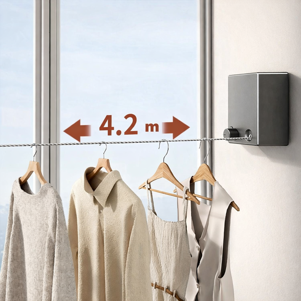 Corde à linge rétractable acier inoxydable Aeraly