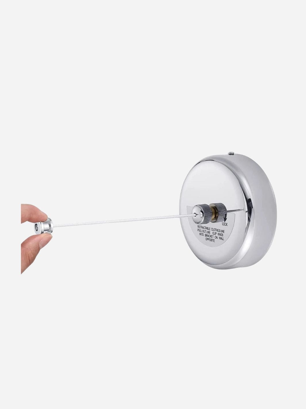 Corde à linge rétractable inox Argent