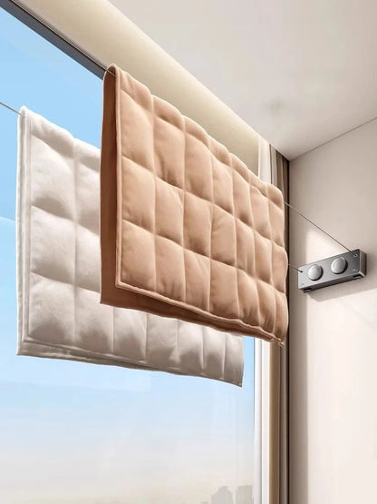 Corde à linge rétractable solide double intérieure & extérieure