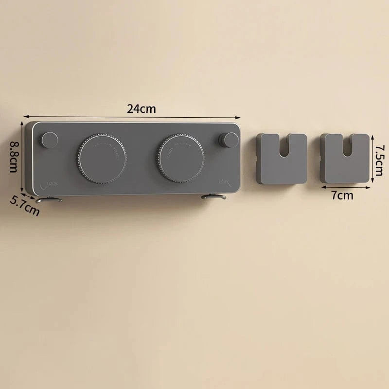 Corde à linge rétractable solide double intérieure & extérieure Gris