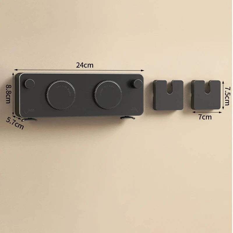 Corde à linge rétractable solide double intérieure & extérieure Noir