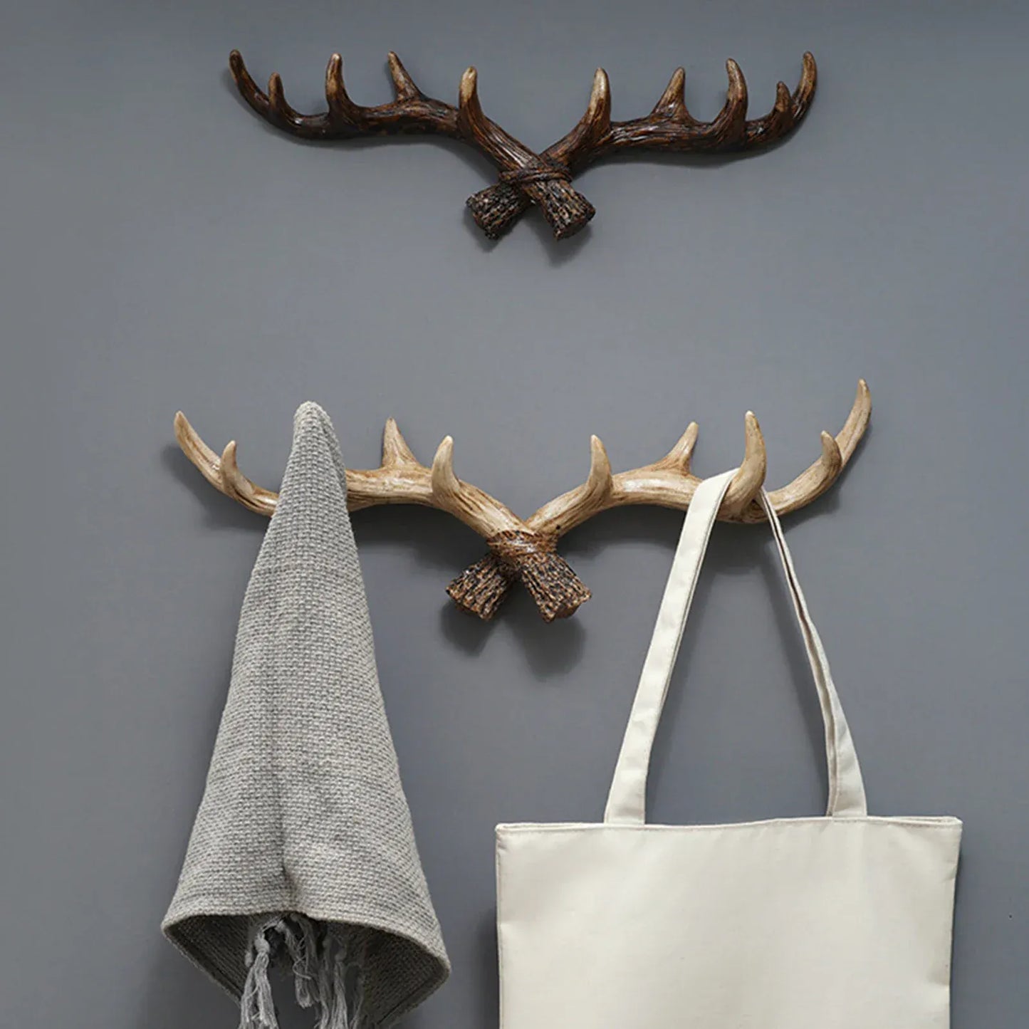 Crochet mural forme cerf bois vintage - Pour un rangement stylé