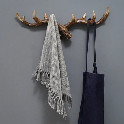 Crochet mural forme cerf bois vintage - Pour un rangement stylé