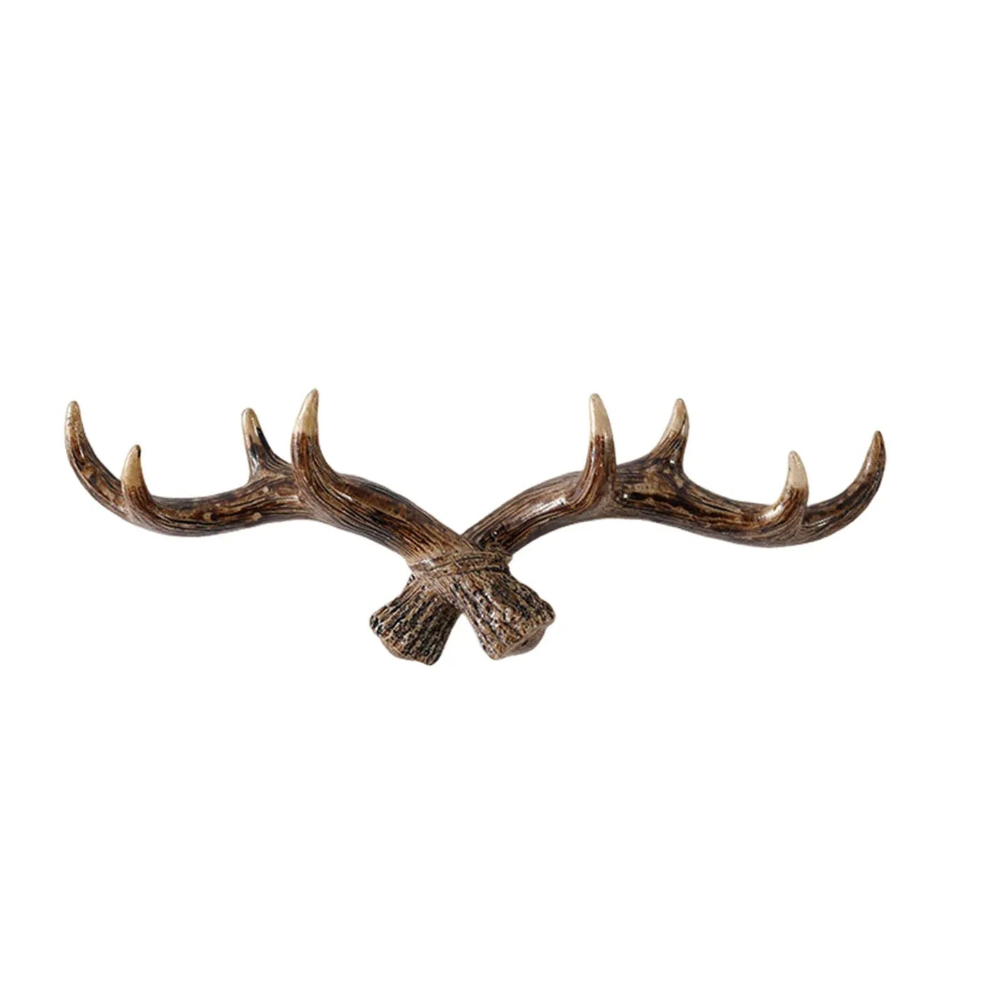 Crochet mural forme cerf bois vintage - Pour un rangement stylé Taille S Sombre