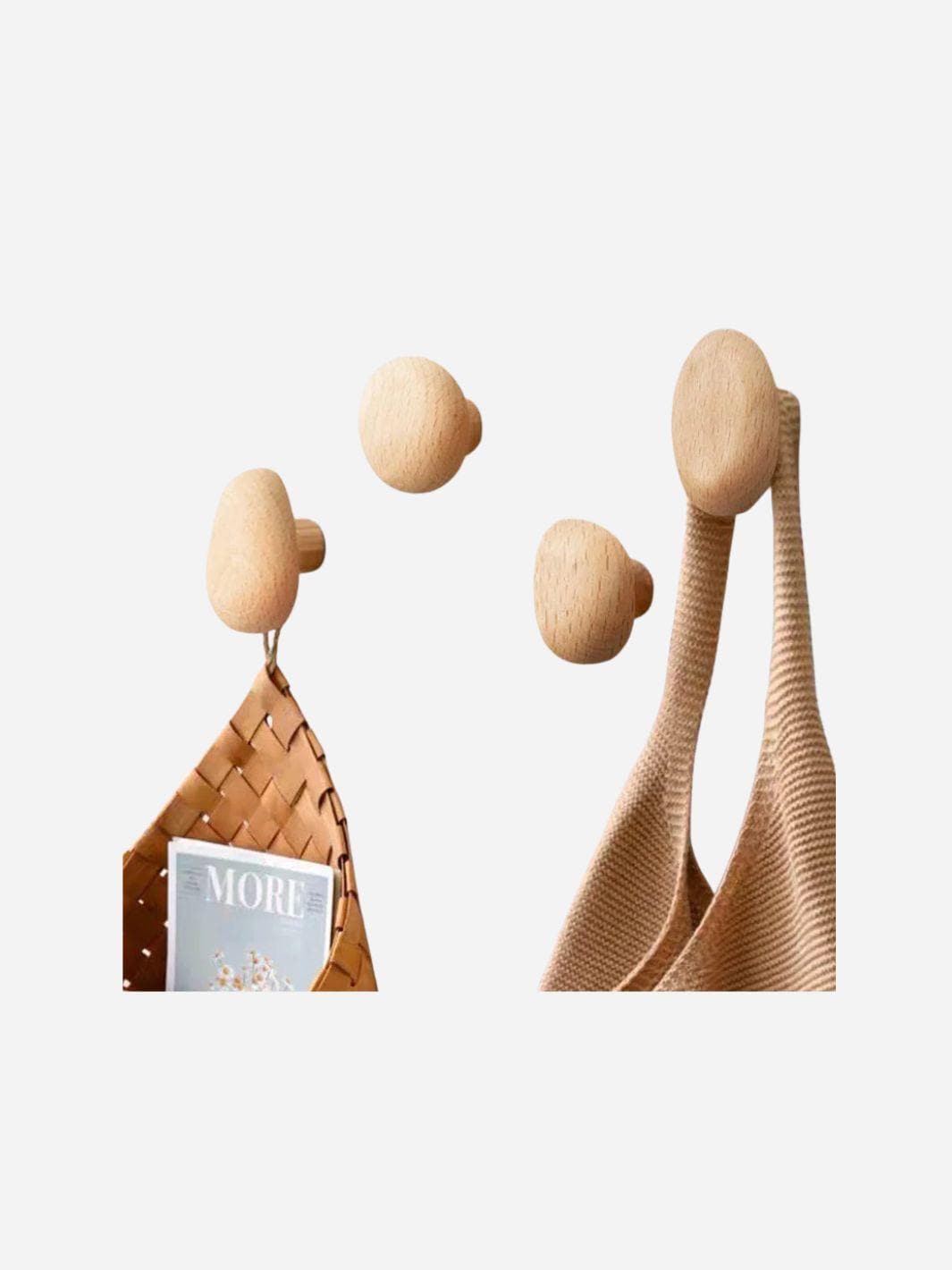 Crochet porte manteau bois massif style scandinave - élégant et pratique