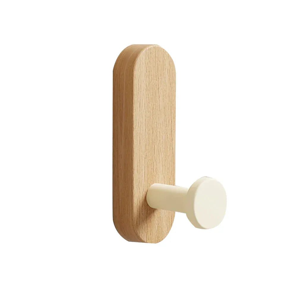 Crochets bois auto-adhésifs Beige 1PCS