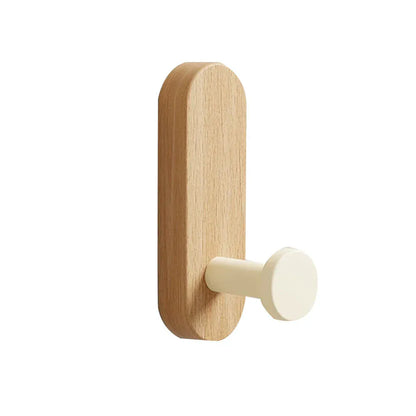 Crochets bois auto-adhésifs Beige 1PCS