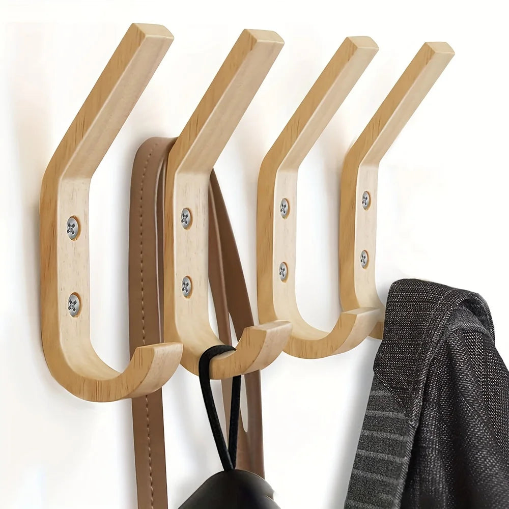 Crochets muraux bois robustes - Rangez vos affaires avec style et solidité - Aéraly