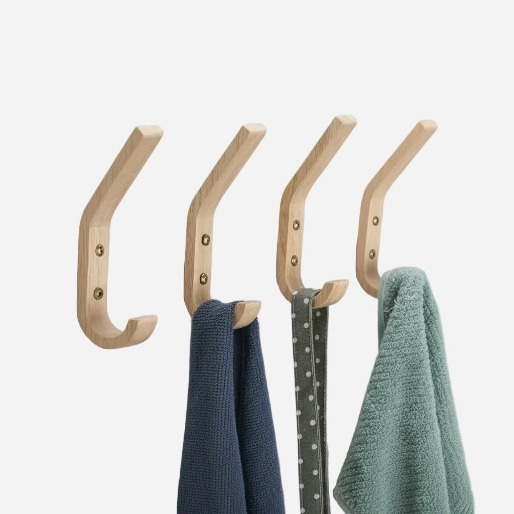 Crochets muraux bois robustes - Rangez vos affaires avec style et solidité - Aéraly