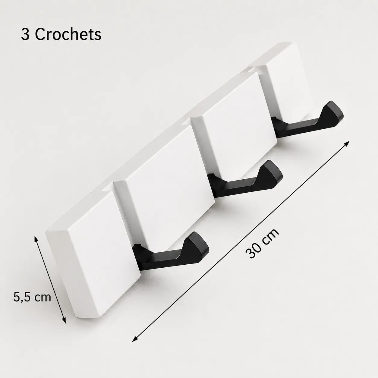 Porte-manteau mural bois et aluminium pliable - naturel ou blanc, 3 à 5 crochets