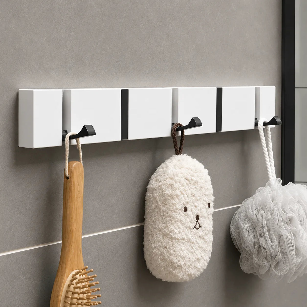 Wandgarderobe Holz und Aluminium klappbar - natur oder weiß, 3 bis 5 Haken