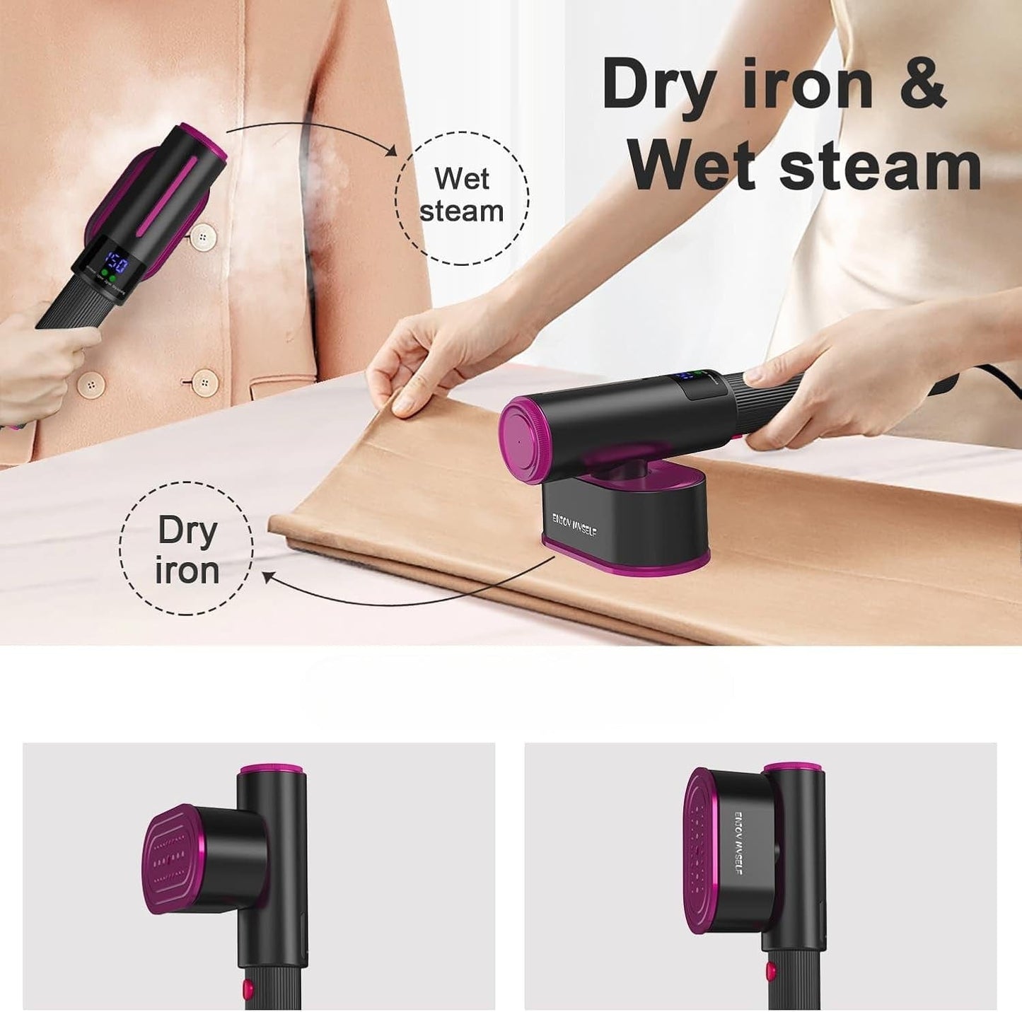 Défroisseur chemise 3-en-1 – 1200W avec affichage digital Noir