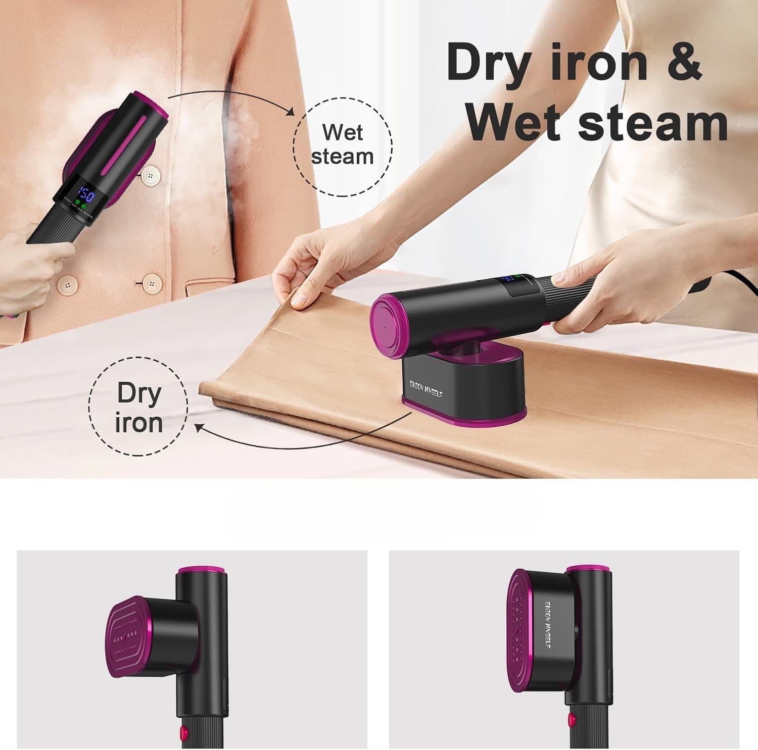 Défroisseur chemise 3-en-1 – 1200W avec affichage digital Noir