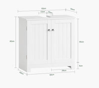 VELTOU - Waschtischunterschrank-Säule, U-förmiger Stauraum, Weiß 60cm