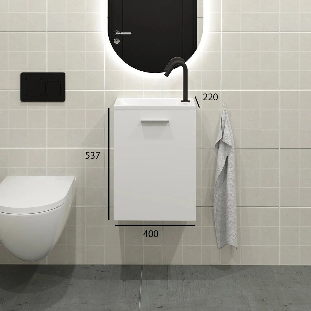 Meuble lave-mains 40cm Blanc Brillant