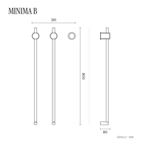 Dimensions sèche-serviette Aéraly MINIMA version B, plan coté en mm