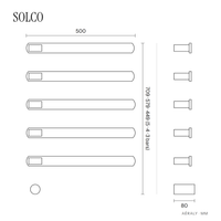Dimensions sèche-serviette Aéraly SOLCO, plan coté en mm