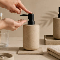 SOBRINA - Distributeur de Savon Céramique Mate Rechargeable, 350ml