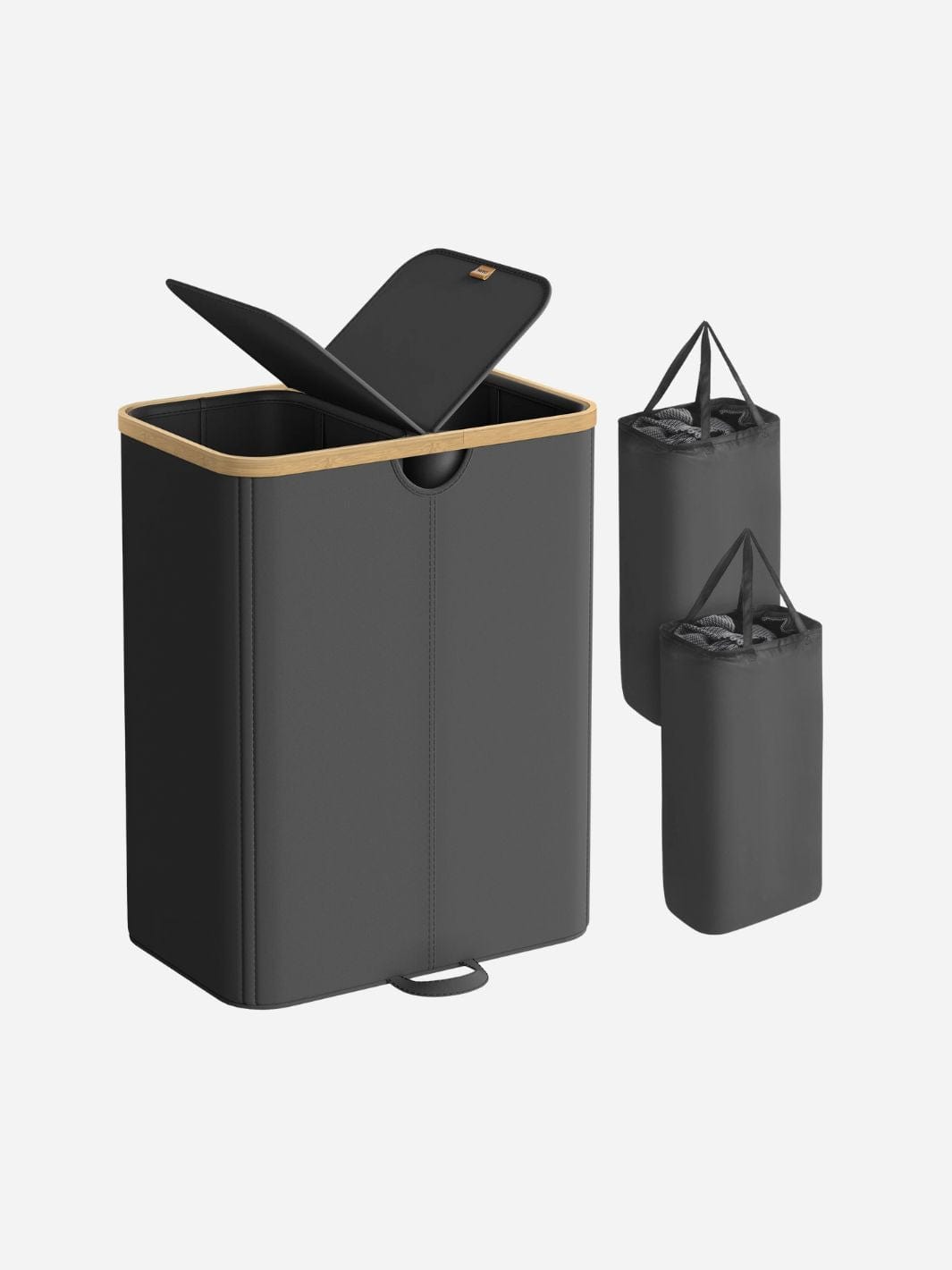 Double panier à linge 150L avec couvercle