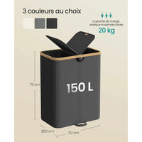 Double panier à linge 150L avec couvercle - Aéraly