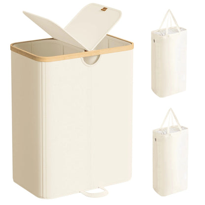 Double panier à linge 150L avec couvercle 150 L / Beige